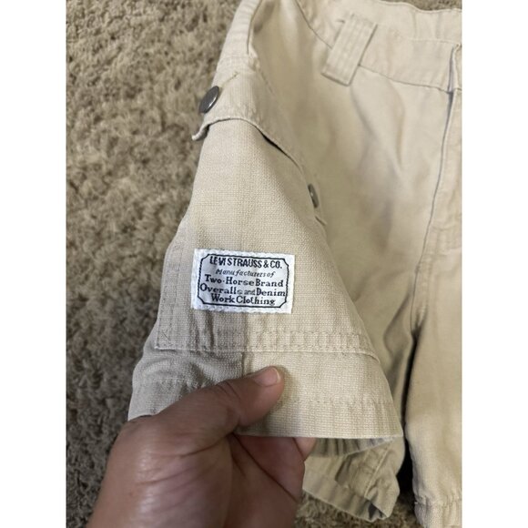 LEVIS Vintage 1998 Y2K Cargo Shorts Khaki Tan 90s Preppy Casual Hiking Sz 26 - Picture 5 of 10